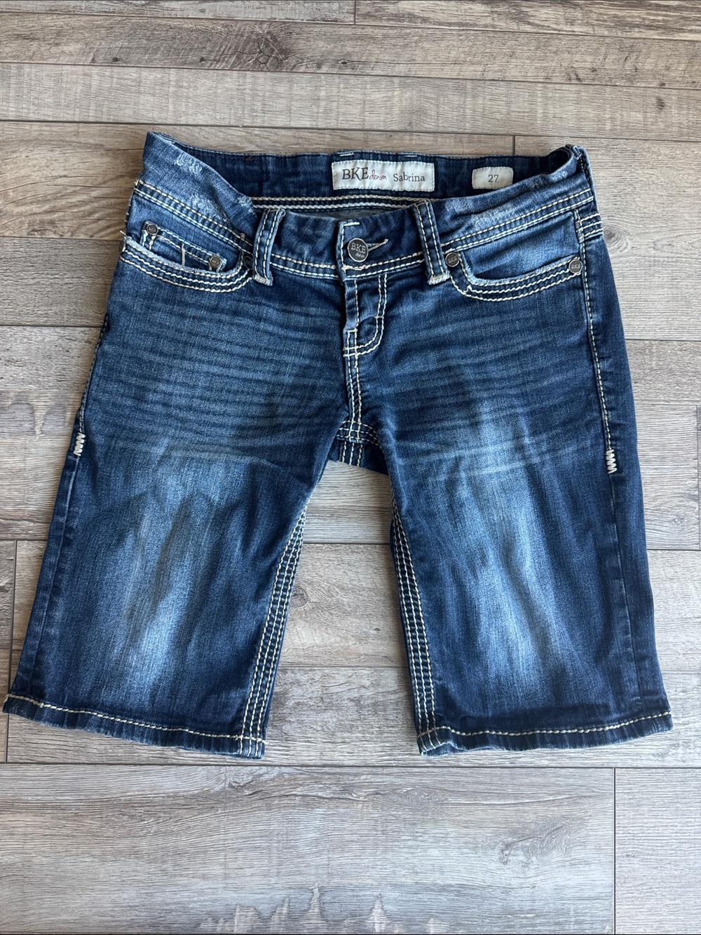 BKE Indigo Denim Jeans with White Contrast Stitching